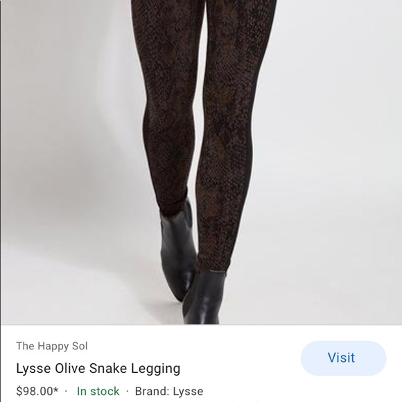 Lysse Leggings XS Snake Print 2341 Olive B… - Picture 8 of 8
